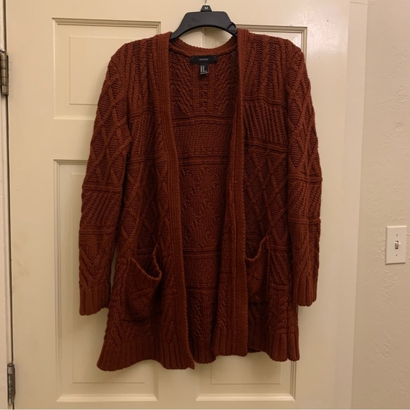F21 Deep Red Chunky Cardigan!!♥️♥️ - Picture 1 of 7